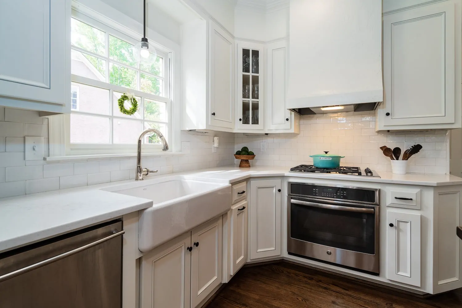 white fireclay kitchen sink