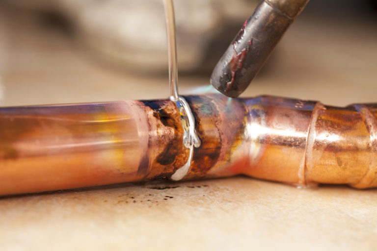 soldering copper pipes with tin and torsh; how to sweat copper pipes