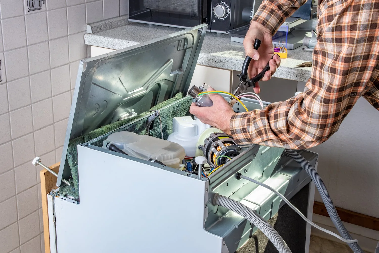 how to install a dishwasher and prep the wires underneath