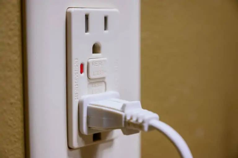 A white wall outlet
