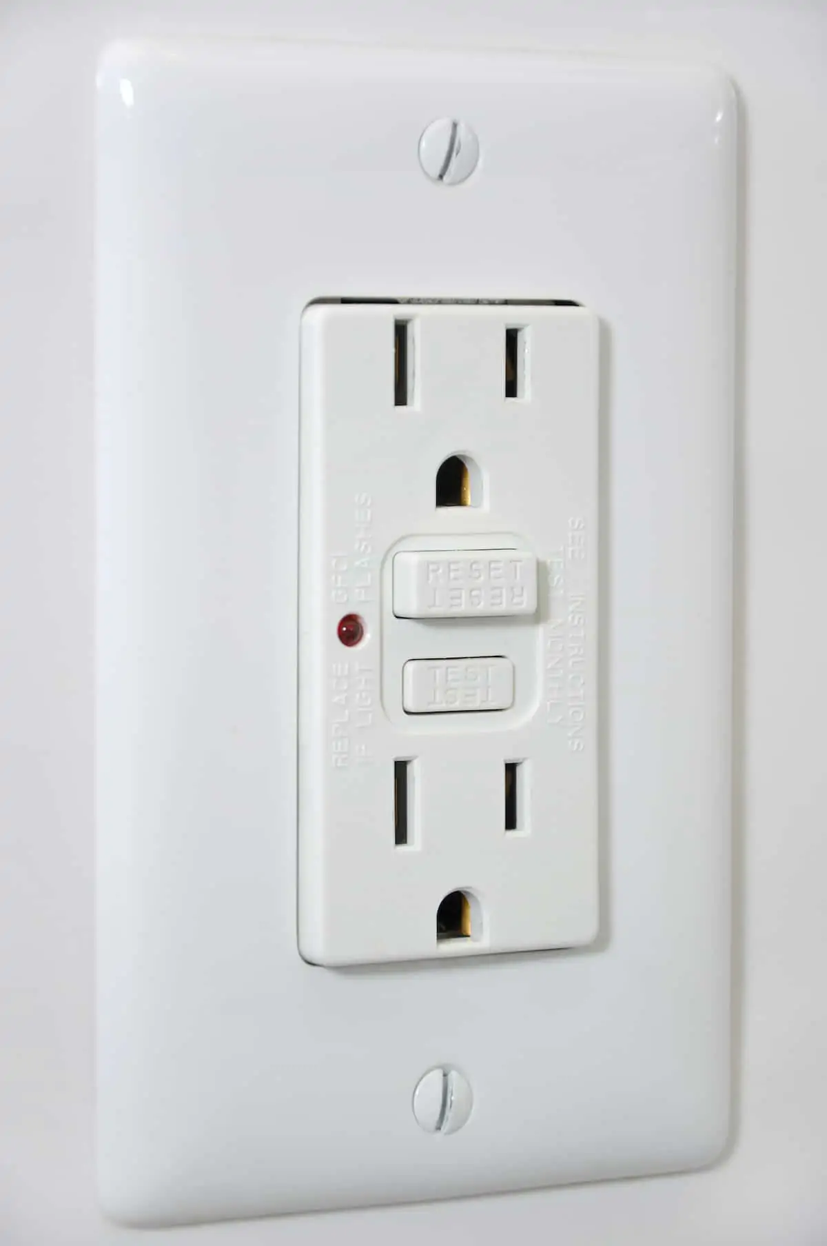 A white wall outlet