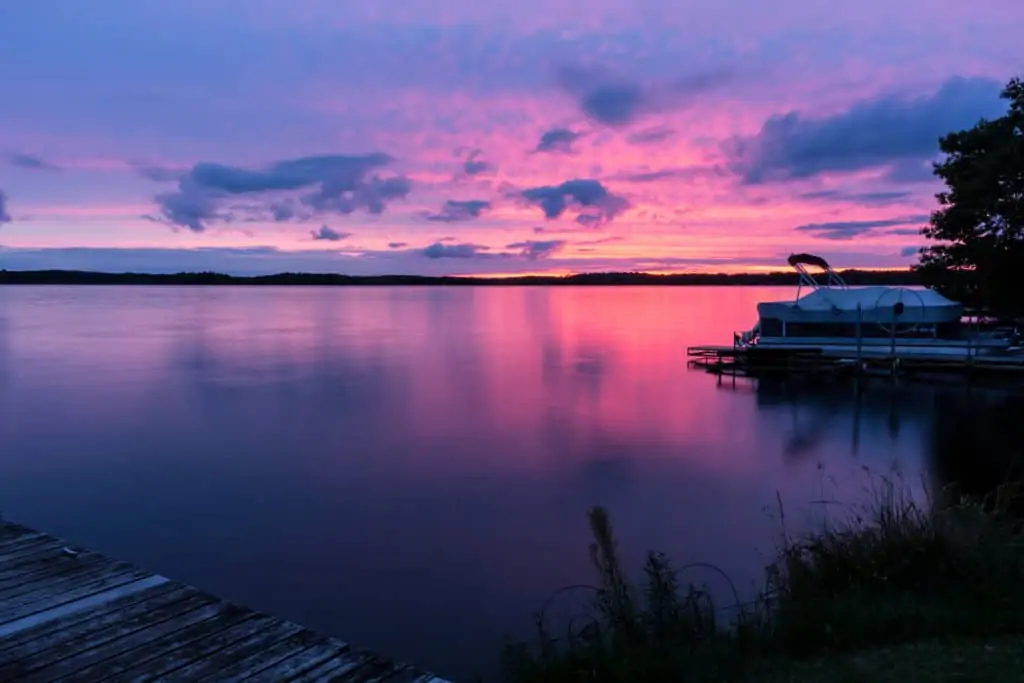 beautiful sunset over minnesota lake