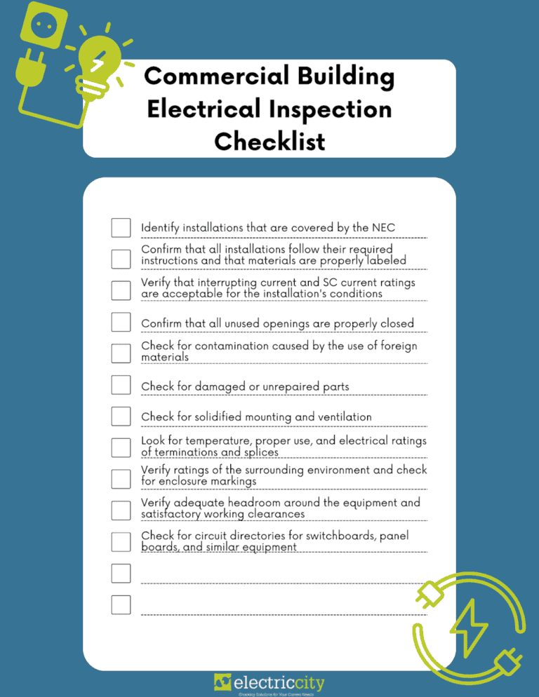 Commercial Electrical Inspection Checklist Electrical Tips