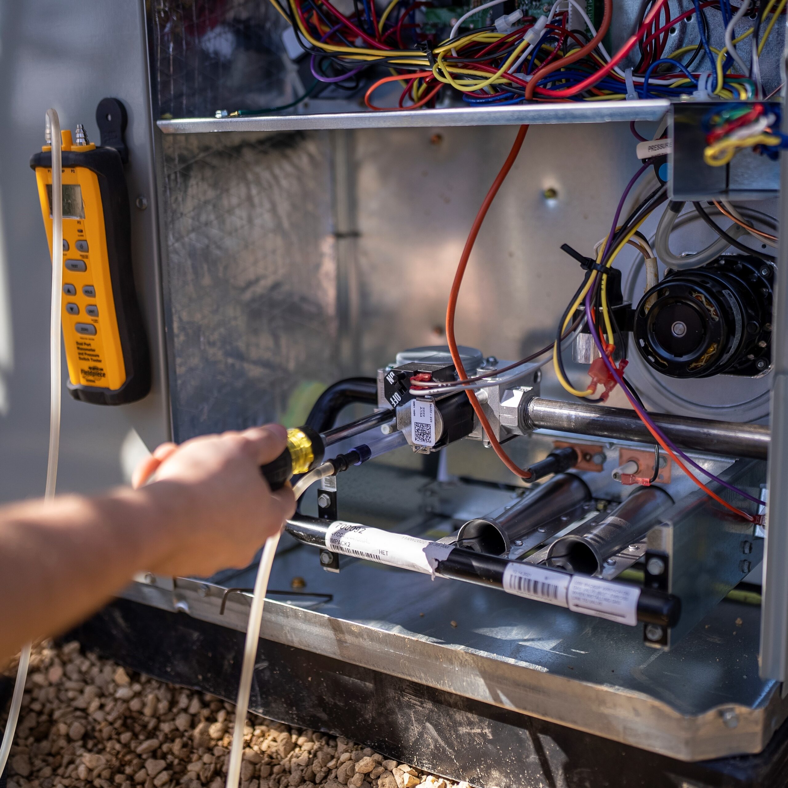 Heat pump being installed